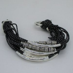 gillian Julius silver & crystals multi tubes bracelet